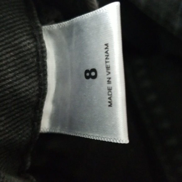 Express black jean distressed overalls size 8 NWOT - Picture 4 of 11